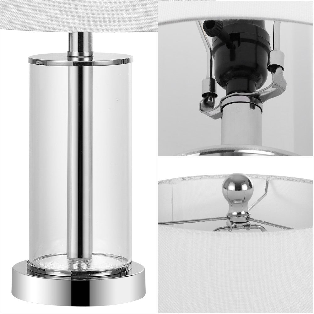 Luxova 20.5" Glass Modern Contemporary Fillable Glass LED Table Lamp
