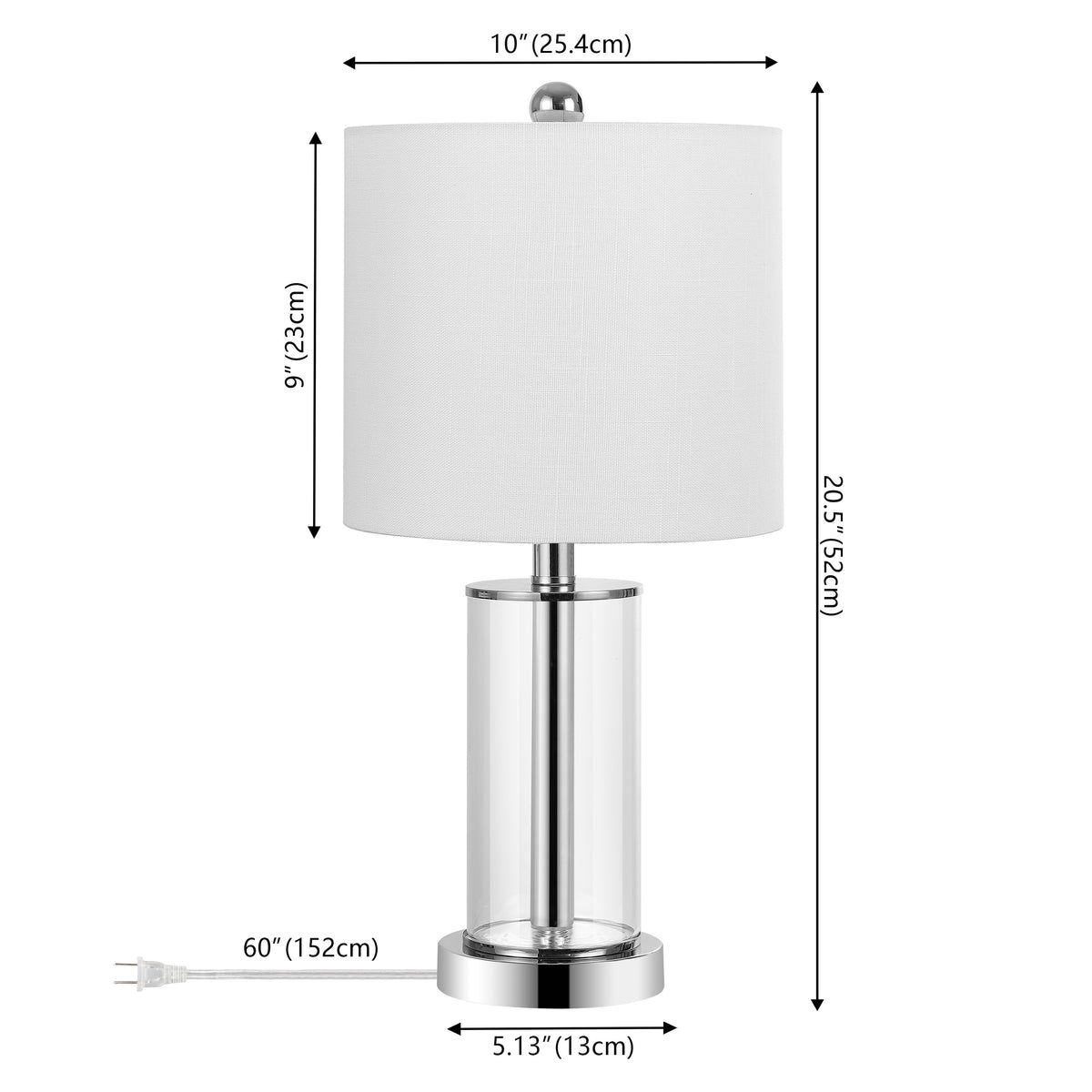 Luxova 20.5" Glass Modern Contemporary Fillable Glass LED Table Lamp