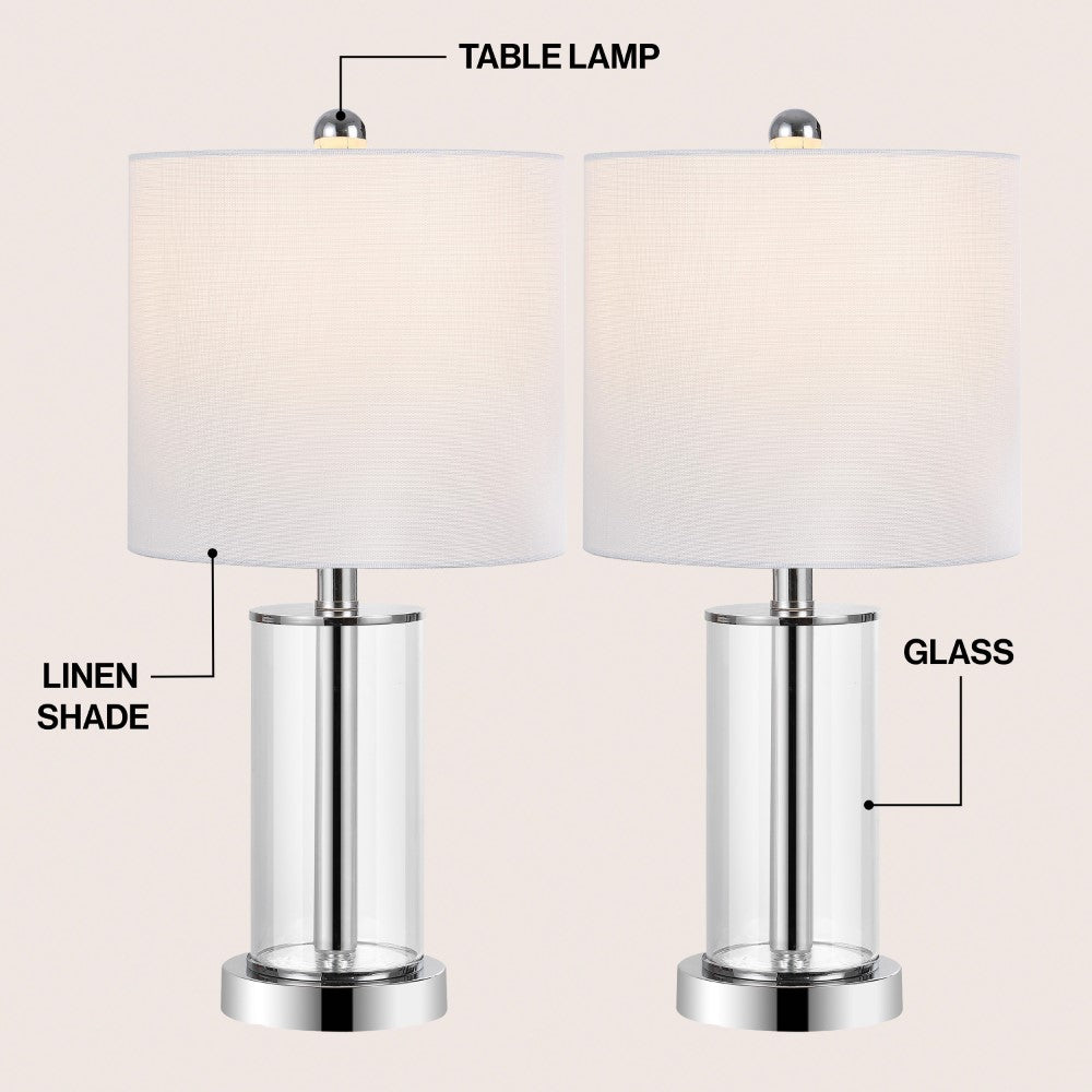 Luxova 20.5" Glass Modern Contemporary Fillable Glass LED Table Lamp