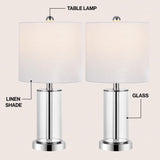 Luxova 20.5" Glass Modern Contemporary Fillable Glass LED Table Lamp