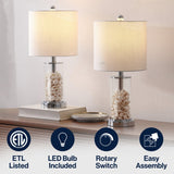Luxova 20.5" Glass Modern Contemporary Fillable Glass LED Table Lamp