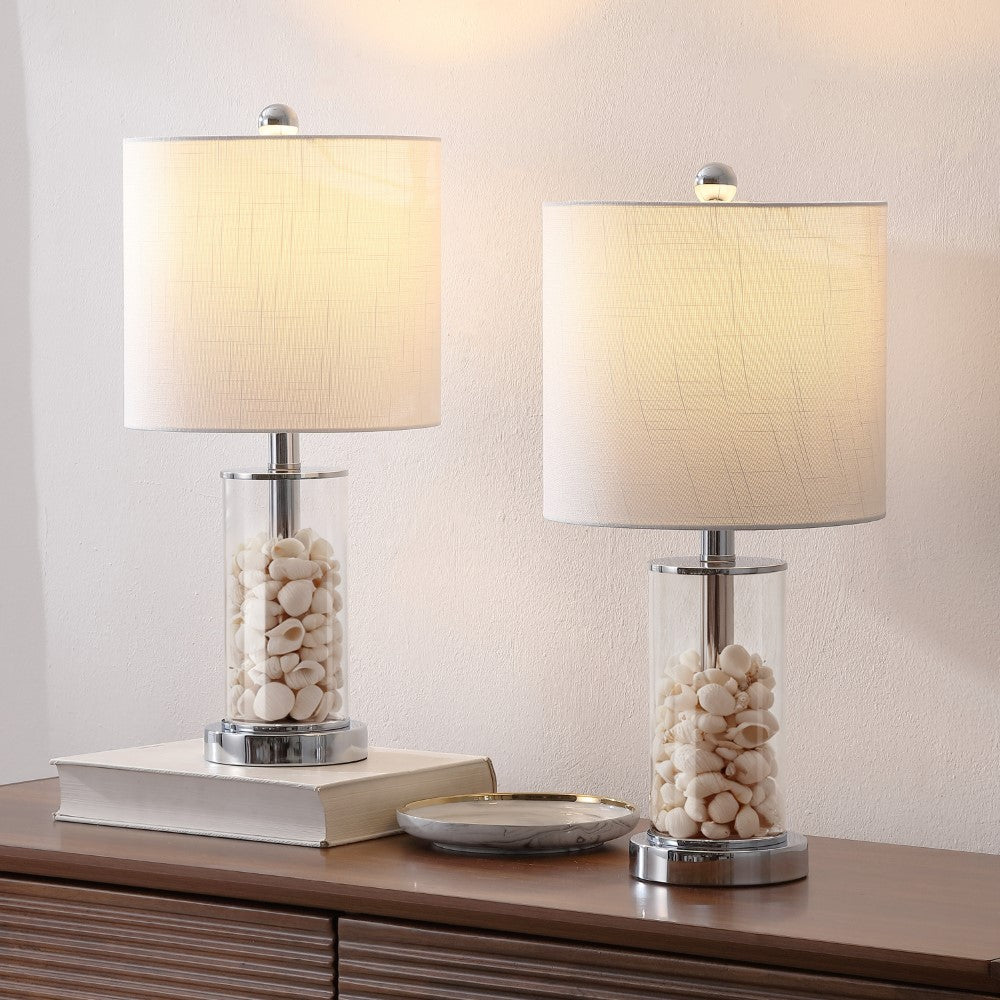 Luxova 20.5" Glass Modern Contemporary Fillable Glass LED Table Lamp