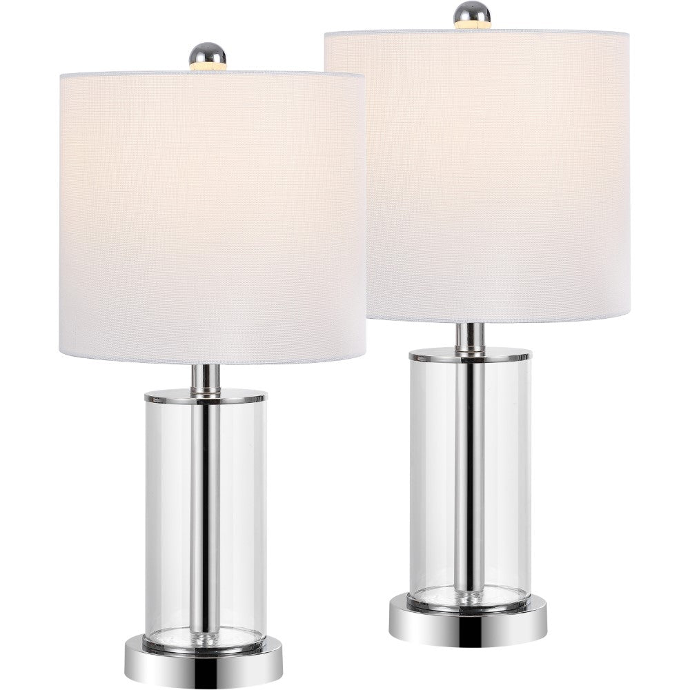 Luxova 20.5" Glass Modern Contemporary Fillable Glass LED Table Lamp