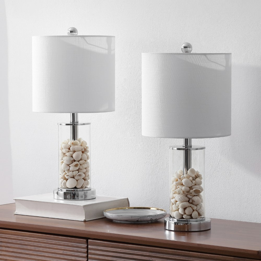 Luxova 20.5" Glass Modern Contemporary Fillable Glass LED Table Lamp