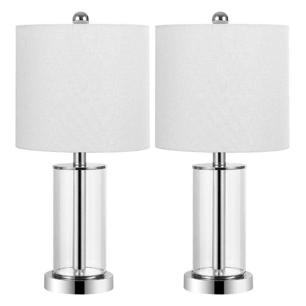 Luxova 20.5" Glass Modern Contemporary Fillable Glass LED Table Lamp