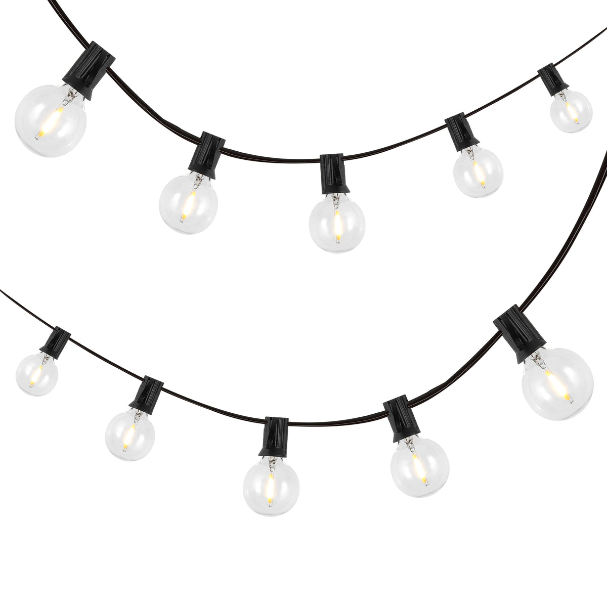 Brit 25-Light Indoor/Outdoor 25 ft. Contemporary Rustic Incandescent G40 Bistro Globe Bulb String Lights