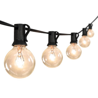 Brit 25-Light Indoor/Outdoor 25 ft. Contemporary Rustic Incandescent G40 Bistro Globe Bulb String Lights