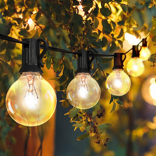 Brit 25-Light Indoor/Outdoor 25 ft. Contemporary Rustic Incandescent G40 Bistro Globe Bulb String Lights