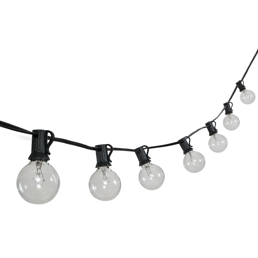 Brit 25-Light Indoor/Outdoor 25 ft. Contemporary Rustic Incandescent G40 Bistro Globe Bulb String Lights
