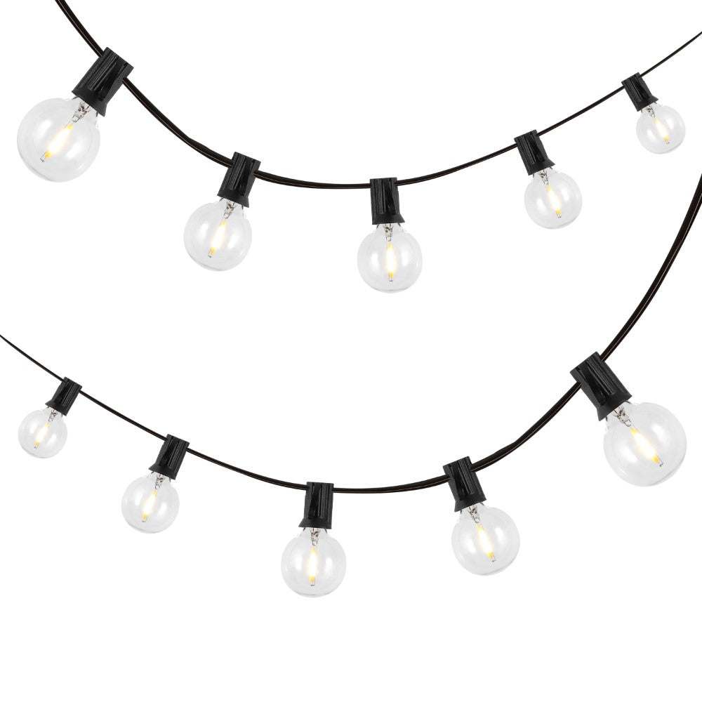 Brit 25-Light Indoor/Outdoor 25 ft. Contemporary Rustic Incandescent G40 Bistro Globe Bulb String Lights