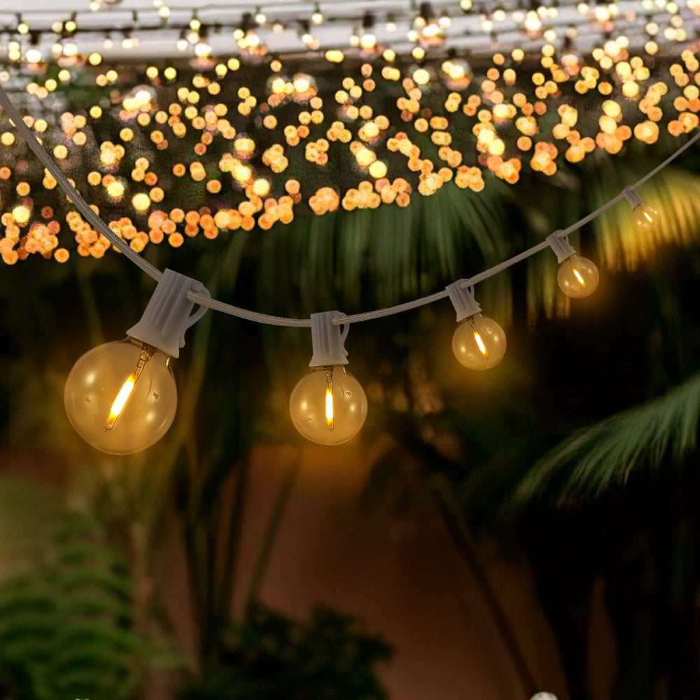Brit 25-Light Indoor/Outdoor 25 ft. Contemporary Rustic Incandescent G40 Bistro Globe Bulb String Lights
