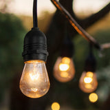 Friv 15-Light Indoor/Outdoor 48 ft. Rustic Industrial LED S14 Edison Bulb String Lights, Black