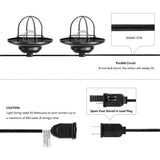 Milta 10-Light Indoor/Outdoor 10 ft. Rustic Farmhouse Incandescent G40 Metal Cage Shade String Lights