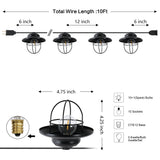 Milta 10-Light Indoor/Outdoor 10 ft. Rustic Farmhouse Incandescent G40 Metal Cage Shade String Lights
