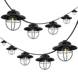 Milta 10-Light Indoor/Outdoor 10 ft. Rustic Farmhouse Incandescent G40 Metal Cage Shade String Lights