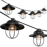Milta 10-Light Indoor/Outdoor 10 ft. Rustic Farmhouse Incandescent G40 Metal Cage Shade String Lights