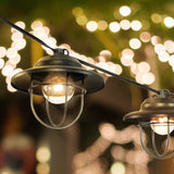 Milta 10-Light Indoor/Outdoor 10 ft. Rustic Farmhouse Incandescent G40 Metal Cage Shade String Lights