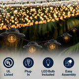 Milta 10-Light Indoor/Outdoor 10 ft. Rustic Farmhouse Incandescent G40 Metal Cage Shade String Lights