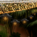Milta 10-Light Indoor/Outdoor 10 ft. Rustic Farmhouse Incandescent G40 Metal Cage Shade String Lights