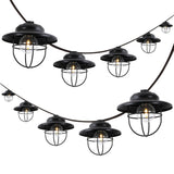 Milta 10-Light Indoor/Outdoor 10 ft. Rustic Farmhouse Incandescent G40 Metal Cage Shade String Lights
