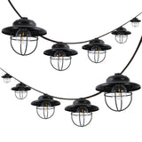 Milta 10-Light Indoor/Outdoor 10 ft. Rustic Farmhouse Incandescent G40 Metal Cage Shade String Lights