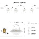Milta 10-Light Indoor/Outdoor 10 ft. Rustic Farmhouse Incandescent G40 Metal Cage Shade String Lights
