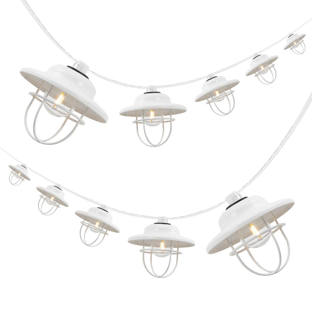 Milta 10-Light Indoor/Outdoor 10 ft. Rustic Farmhouse Incandescent G40 Metal Cage Shade String Lights
