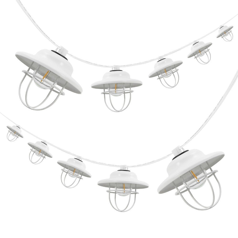 Milta 10-Light Indoor/Outdoor 10 ft. Rustic Farmhouse Incandescent G40 Metal Cage Shade String Lights