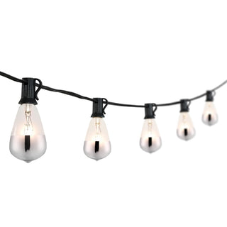 Fergo 10-Light Indoor/Outdoor 10 ft. Rustic Industrial Incandescent C7 Half-Chrome Bulb String Lights