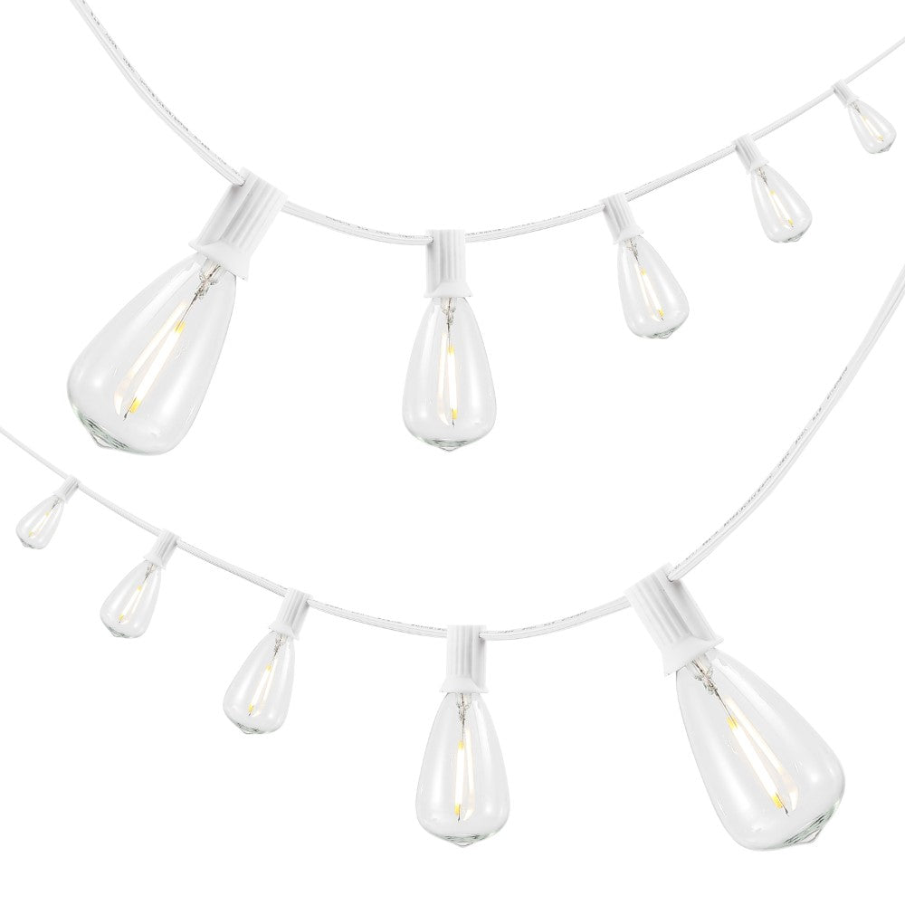Fergo 10-Light Indoor/Outdoor 10 ft. Rustic Industrial Incandescent C7 Half-Chrome Bulb String Lights