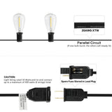 Fergo 10-Light Indoor/Outdoor 10 ft. Rustic Industrial Incandescent C7 Half-Chrome Bulb String Lights