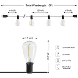 Fergo 10-Light Indoor/Outdoor 10 ft. Rustic Industrial Incandescent C7 Half-Chrome Bulb String Lights