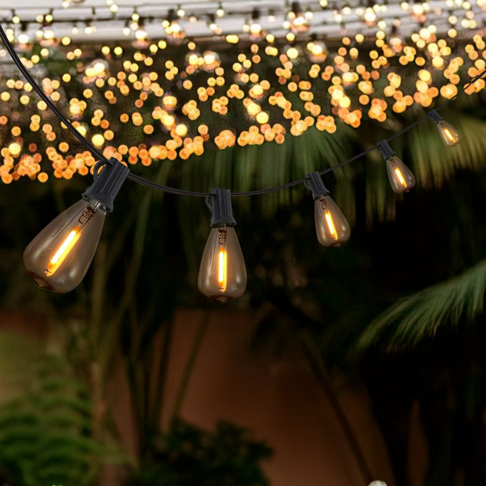 Fergo 10-Light Indoor/Outdoor 10 ft. Rustic Industrial Incandescent C7 Half-Chrome Bulb String Lights