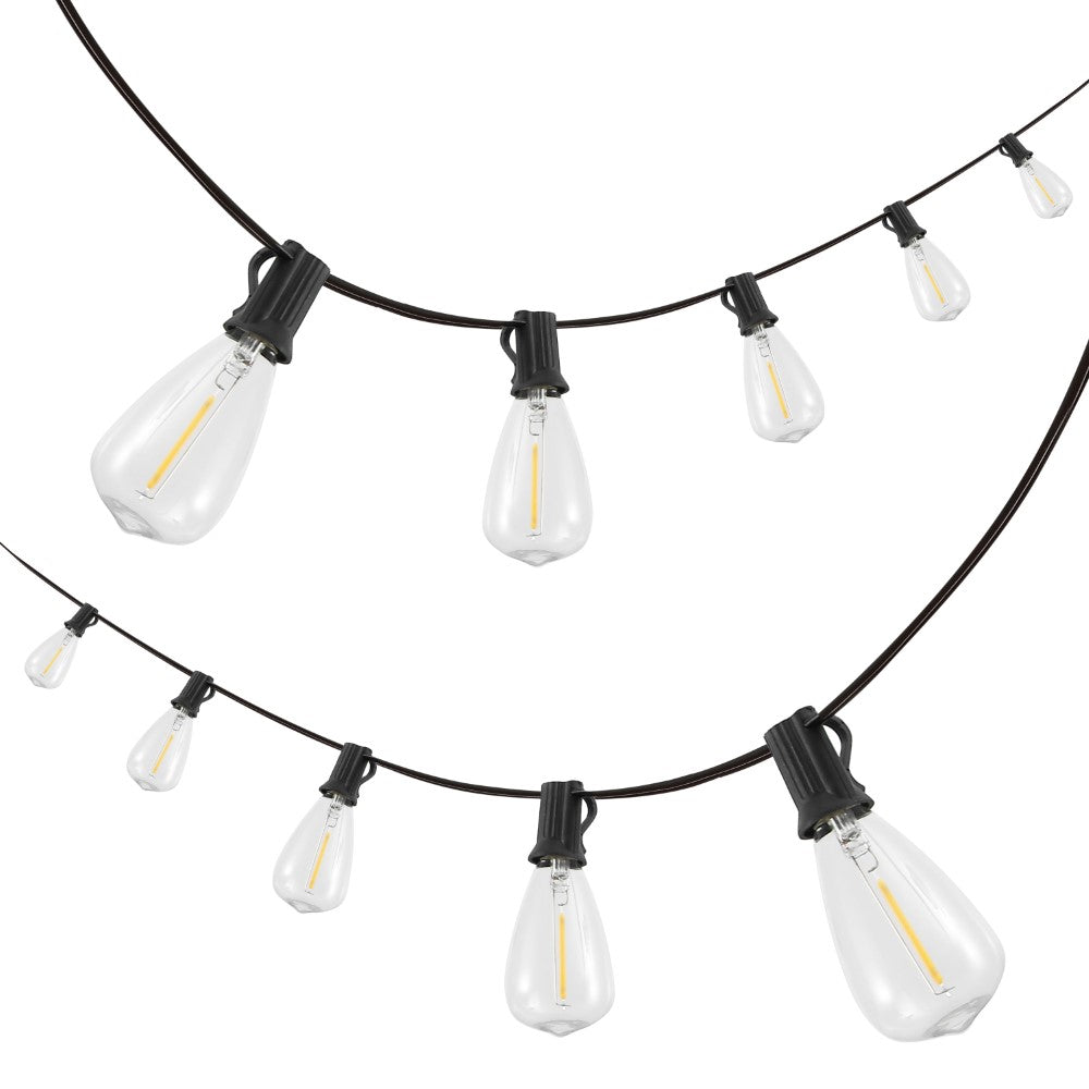 Fergo 10-Light Indoor/Outdoor 10 ft. Rustic Industrial Incandescent C7 Half-Chrome Bulb String Lights