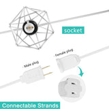 Londo 10-Light Indoor/Outdoor 10 ft. Contemporary Transitional Incandescent G40 Diamond Cage String Lights, Black