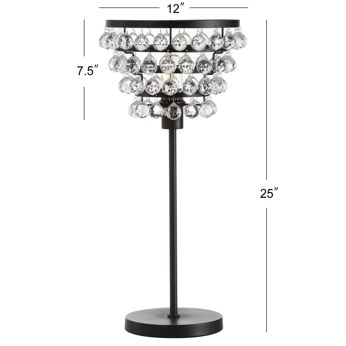 Angelina 25" Crystal/Metal Table Lamp