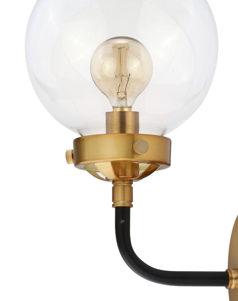 Iris Brass Vanity Wall Sconce Clear