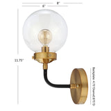 Iris Brass Vanity Wall Sconce Clear