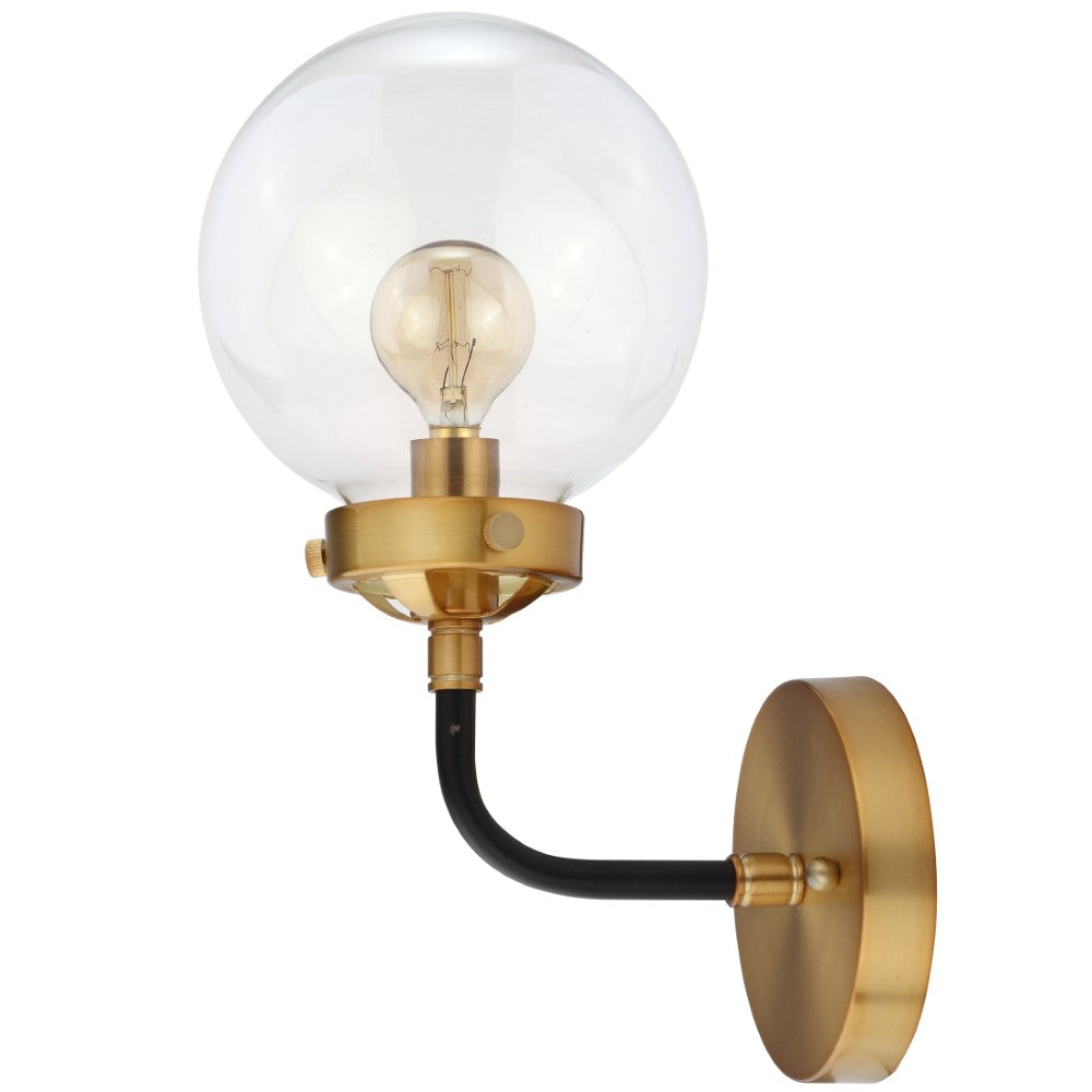 Iris Brass Vanity Wall Sconce Clear