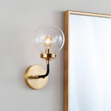 Iris Brass Vanity Wall Sconce Clear