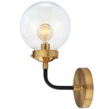 Iris Brass Vanity Wall Sconce Clear