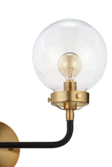 Iris Brass Vanity Wall Sconce Clear