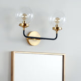 Iris Brass Vanity Wall Sconce Clear