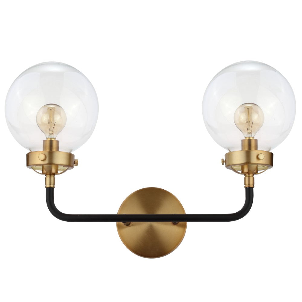 Iris Brass Vanity Wall Sconce Clear