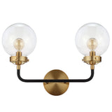 Iris Brass Vanity Wall Sconce Clear