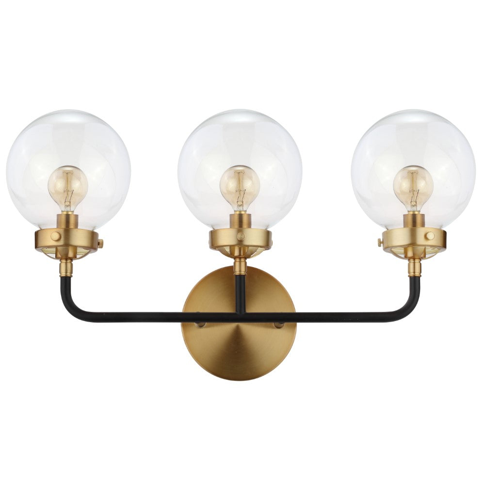 Iris Brass Vanity Wall Sconce Clear