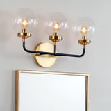 Iris Brass Vanity Wall Sconce Clear