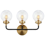 Iris Brass Vanity Wall Sconce Clear