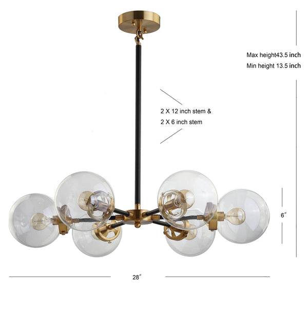 Dimension Image Black/Brass Gold / 6-Light