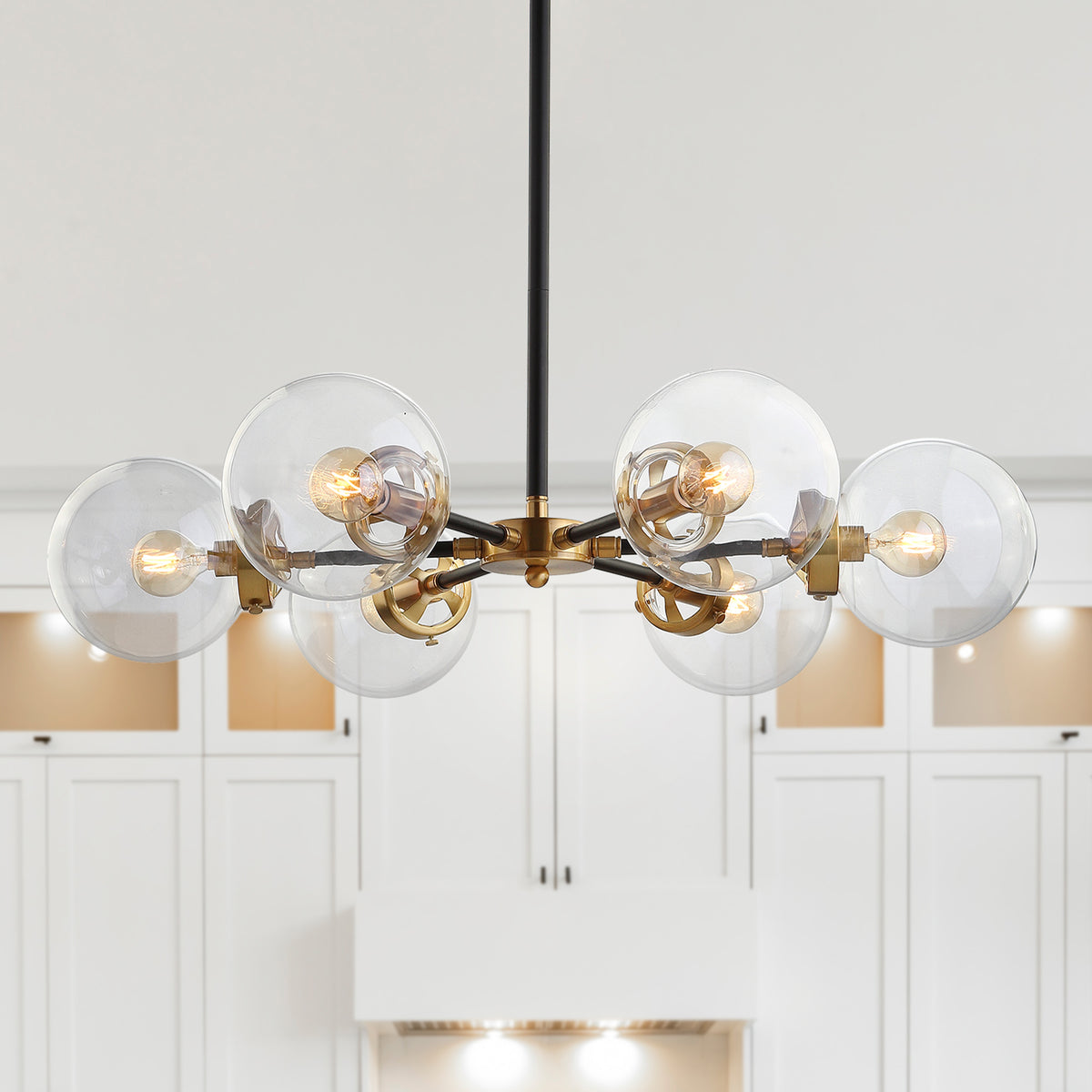 Lantana 6-Light 28" Brass Cluster Pendant